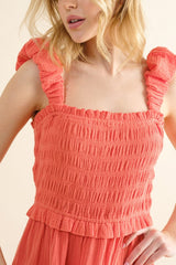 And The Why Smocked Ruffled Tiered Dress - Trendsi