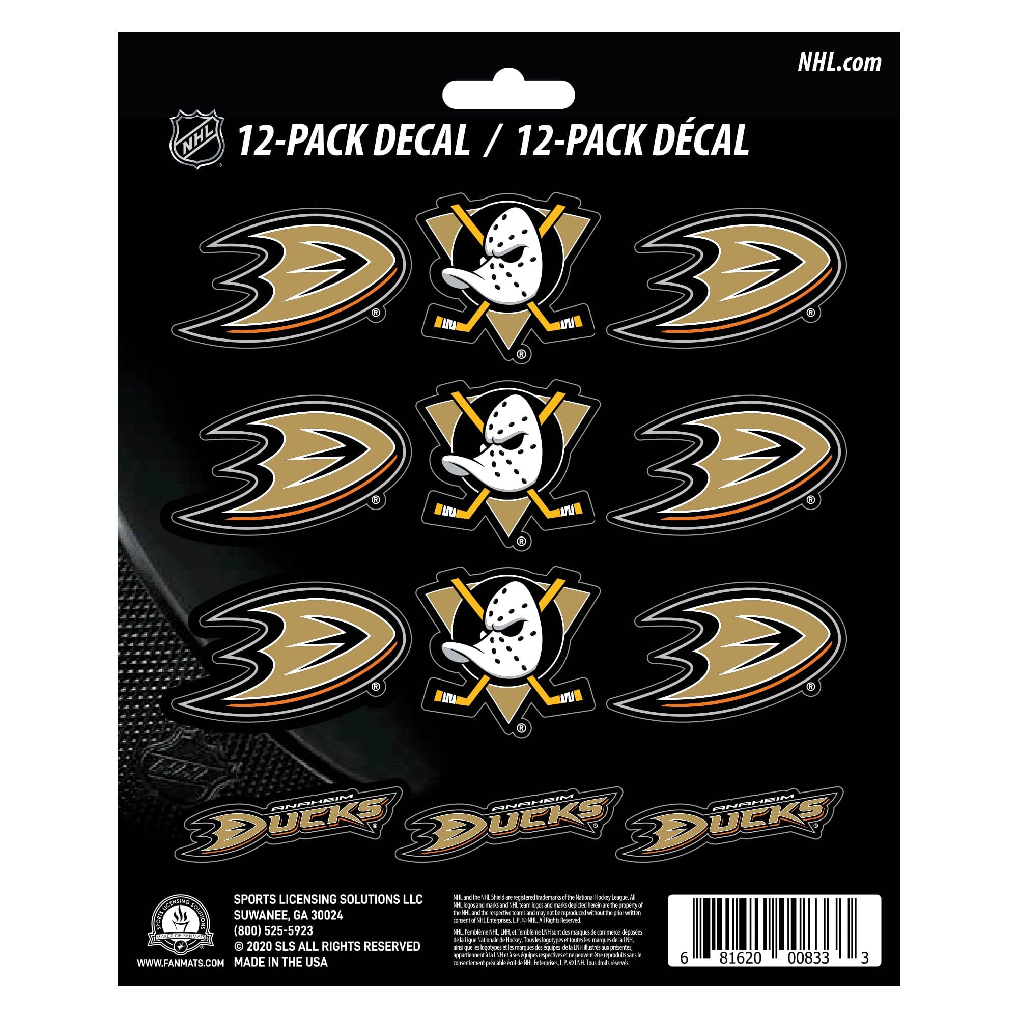 Anaheim Ducks 12 Count Mini Decal Sticker Pack - Anaheim Ducks