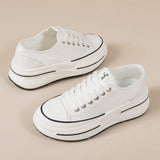 Tied Round Toe Platform Sneakers - Trendsi - Flyclothing LLC