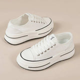 Tied Round Toe Platform Sneakers - Trendsi - Flyclothing LLC