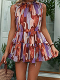 Peplum Mock Neck Sleeveless Blouse - Trendsi