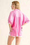 And The Why Oversized Linen Button Down Shirts Top - Trendsi