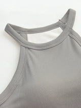 Grecian Neck Tank With Chest Pads - Trendsi - Flyclothing LLC