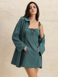 Tie Shoulder Mini Dress and Long Sleeve Top Set - Trendsi