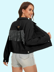 Distressed Distressed Button Up Denim Jacket - Trendsi