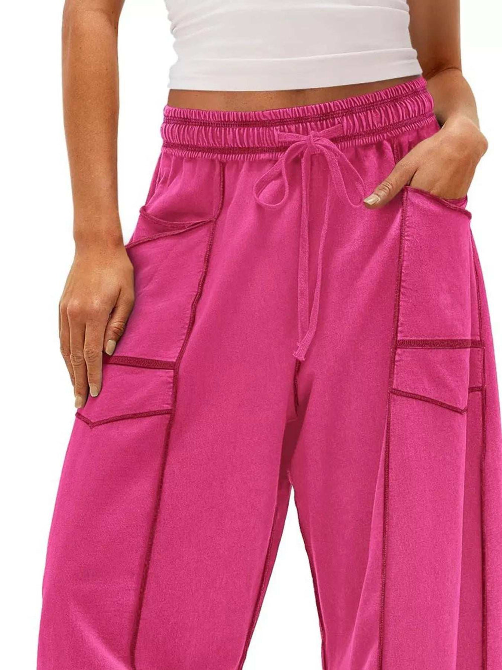 Drawstring Wide Leg Pants - Trendsi - Flyclothing LLC