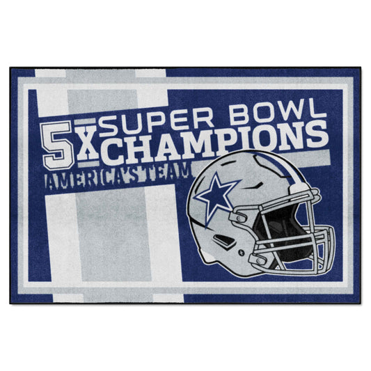 Dallas Cowboys Dynasty 5ft. x 8ft. Plush Area Rug - Dallas Cowboys