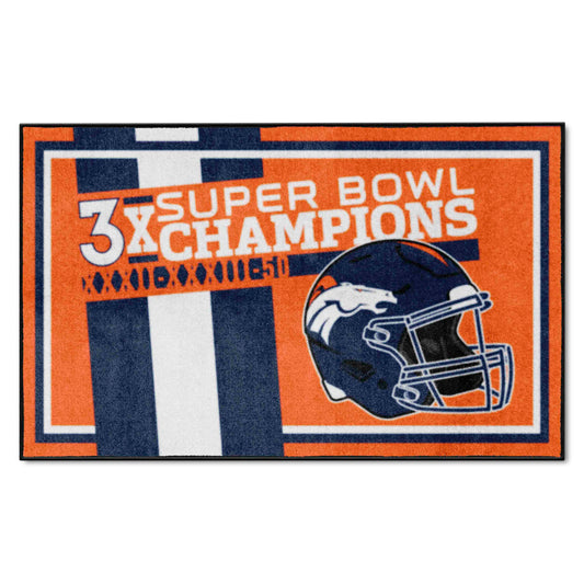 Denver Broncos Dynasty 4ft. x 6ft. Plush Area Rug - Denver Broncos
