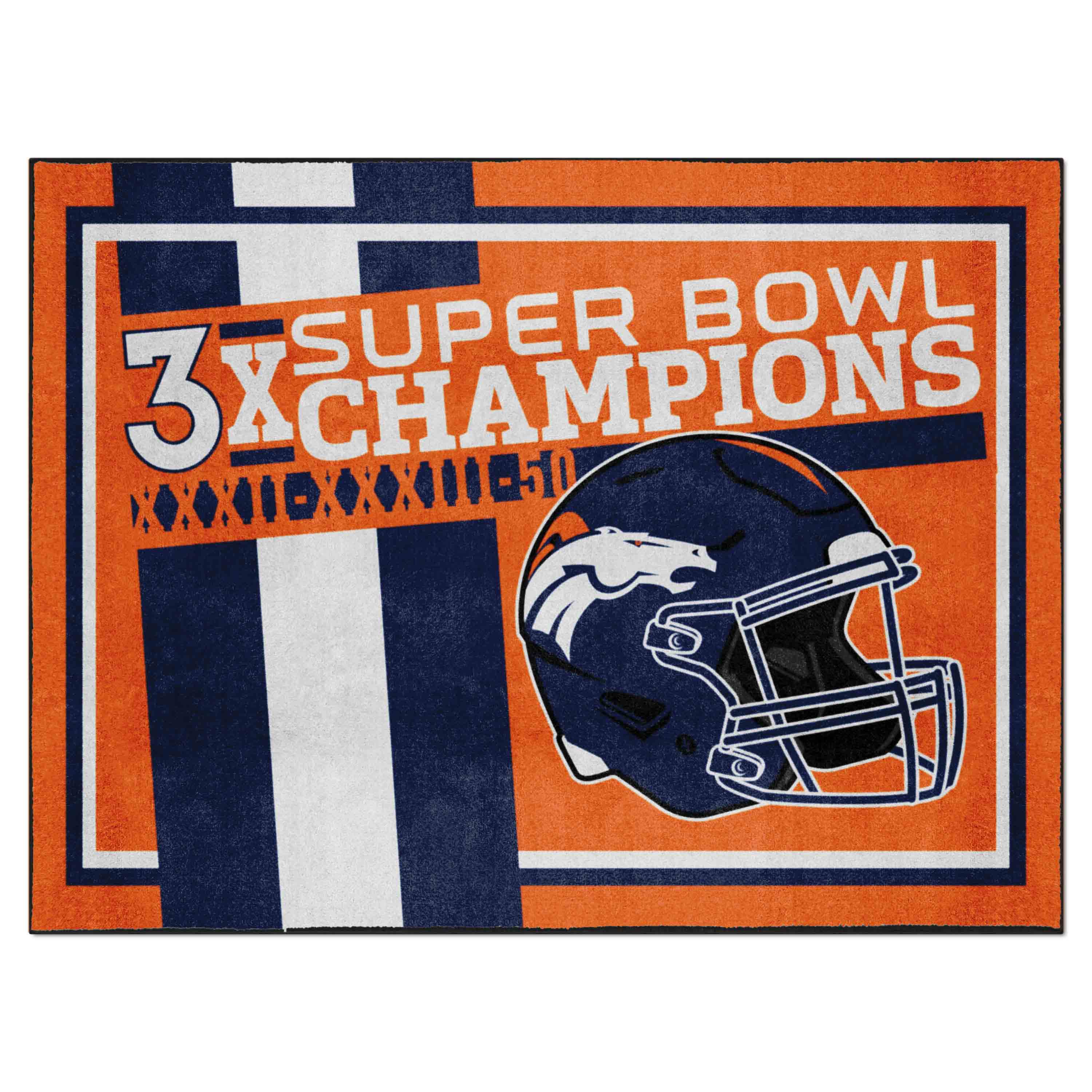 Denver Broncos Dynasty 8ft. x 10ft. Plush Area Rug - Denver Broncos