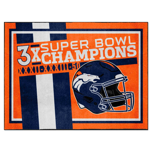 Denver Broncos Dynasty 8ft. x 10ft. Plush Area Rug - Denver Broncos