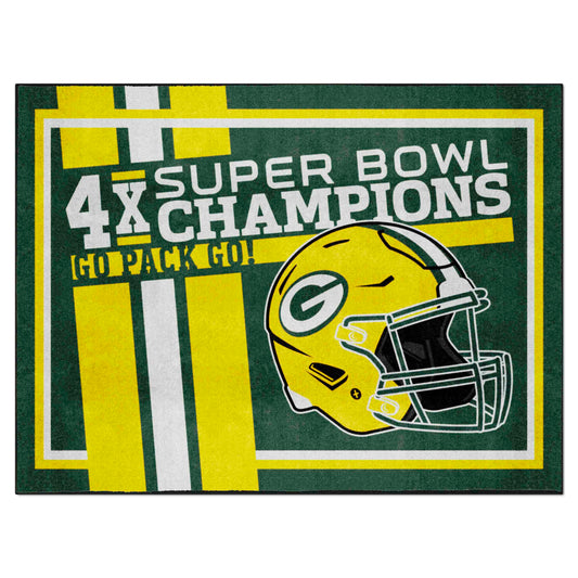Green Bay Packers Dynasty 8ft. x 10ft. Plush Area Rug - Green Bay Packers