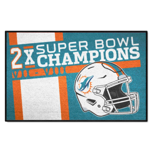 Miami Dolphins Dynasty Starter Mat Accent Rug - 19in. x 30in. - Miami Dolphins