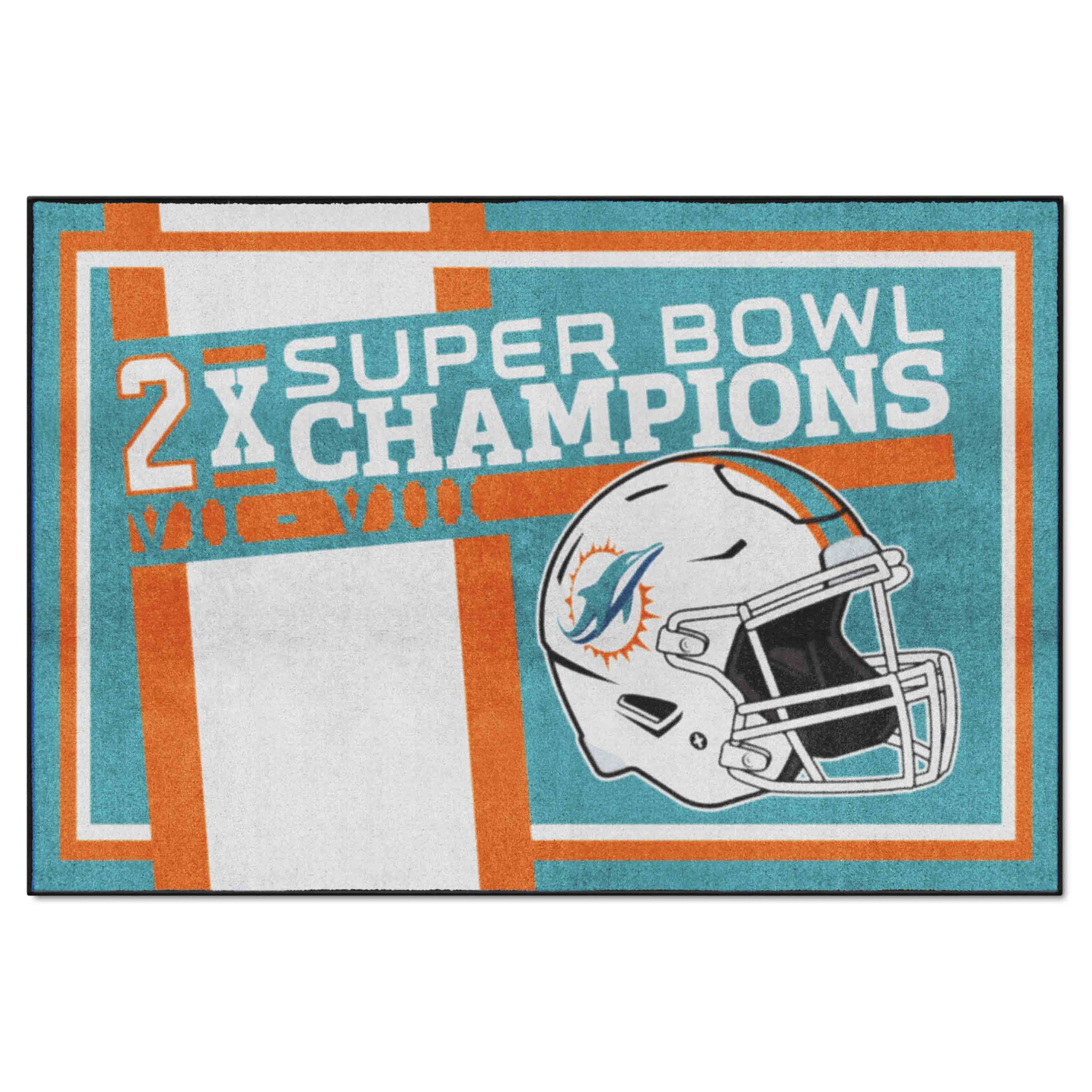 Miami Dolphins Dynasty 5ft. x 8ft. Plush Area Rug - Miami Dolphins