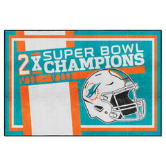 Miami Dolphins Dynasty 5ft. x 8ft. Plush Area Rug - Miami Dolphins