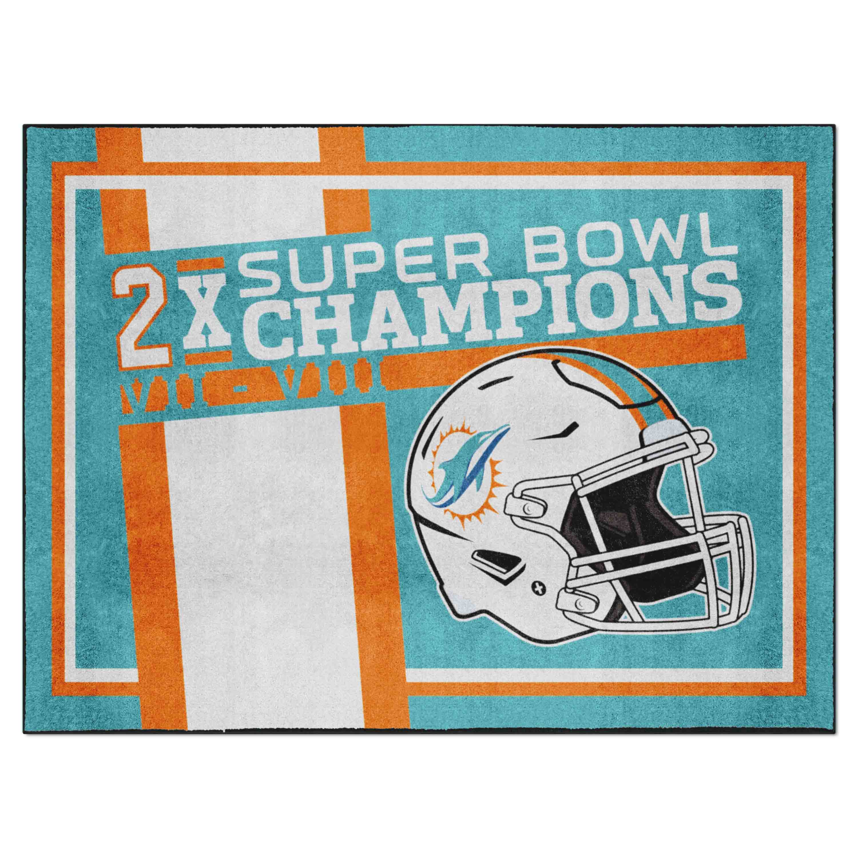 Miami Dolphins Dynasty 8ft. x 10ft. Plush Area Rug - Miami Dolphins