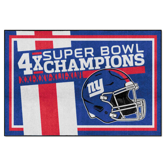 New York Giants Dynasty 5ft. x 8ft. Plush Area Rug - New York Giants