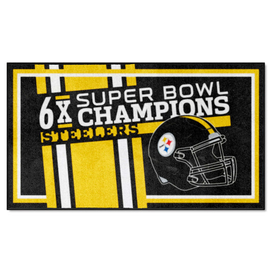 Pittsburgh Steelers Dynasty 3ft. x 5ft. Plush Area Rug - Pittsburgh Steelers