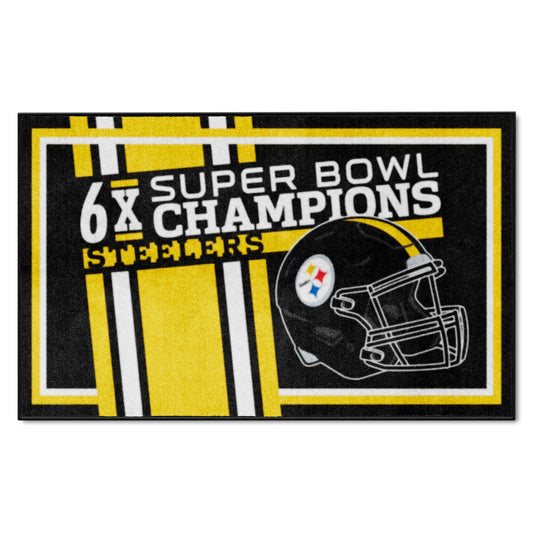Pittsburgh Steelers Dynasty 4ft. x 6ft. Plush Area Rug - Pittsburgh Steelers