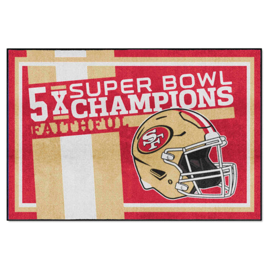 San Francisco 49ers Dynasty 5ft. x 8ft. Plush Area Rug - San Francisco 49ers