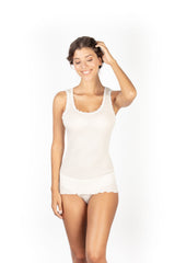 EGI Exclusive Women's Merino Wool Blend Lace-Trimmed Tank Top. Proudly Made in Italy (309) - tittimitti - Flyclothing LLC
