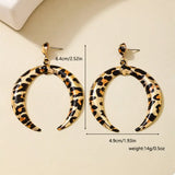 Leopard Crescent Dangle Earrings - Trendsi - Flyclothing LLC