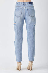 RISEN Distressed Slim Cropped Jeans - Trendsi - Flyclothing LLC