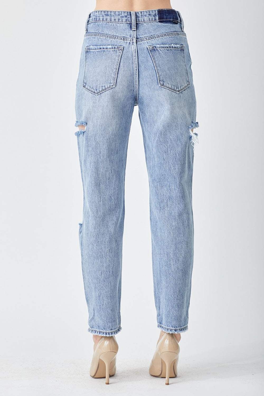 RISEN Distressed Slim Cropped Jeans - Trendsi - Flyclothing LLC