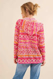 And The Why Full Size Printed Thermal Hooded Open Front Cardigan - Trendsi - Flyclothing LLC