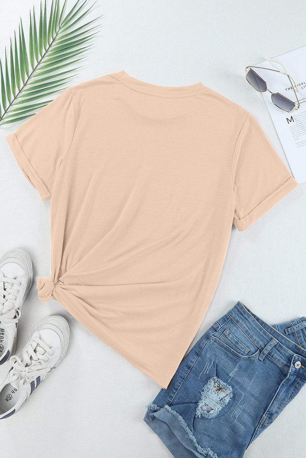 Bow Graphic Round Neck Short Sleeve T-Shirt - Trendsi - Flyclothing LLC