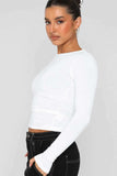 Round Neck Long-Sleeve Top - Trendsi - Flyclothing LLC