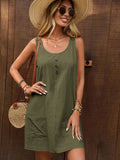 Decor Button Mini Tank Dress with Pockets - Trendsi - Flyclothing LLC