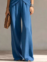 Full Size Zipper Front Tank and Wide-Leg Pants Set Plus Size - Trendsi - Flyclothing LLC