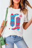 Boots Round Neck Short Sleeve T-Shirt - Trendsi - Flyclothing LLC