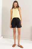 HYFVE High Waist Pleated Linen Shorts - Trendsi - Flyclothing LLC