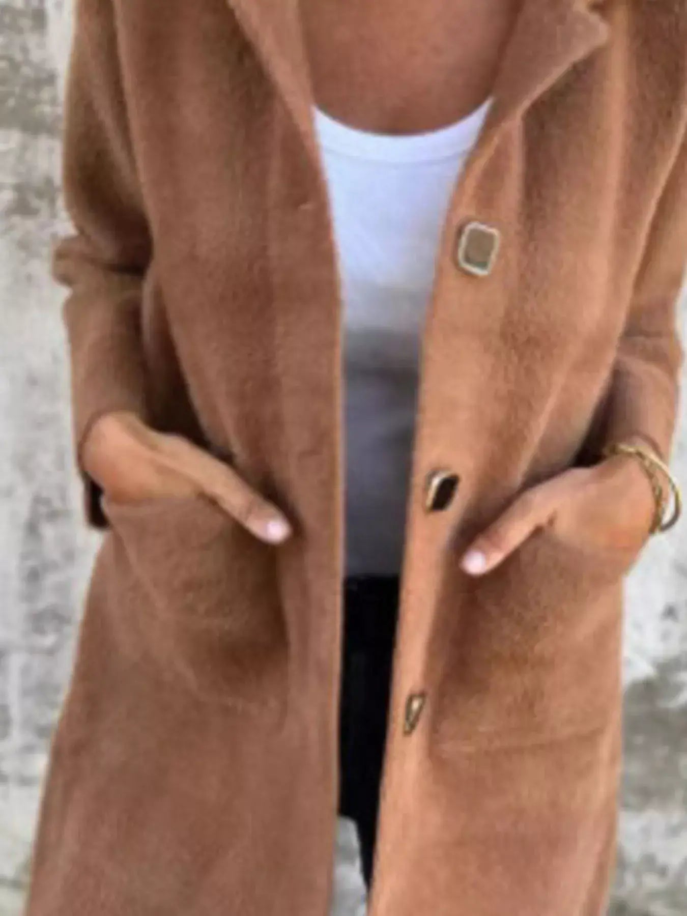 Full Size Button-Down Long Sleeve Longline Coat Plus Size - Trendsi - Flyclothing LLC