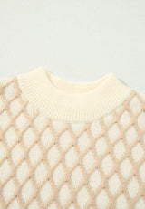 Diamond Pattern Mock Neck Long Sleeve Sweater - Trendsi - Flyclothing LLC
