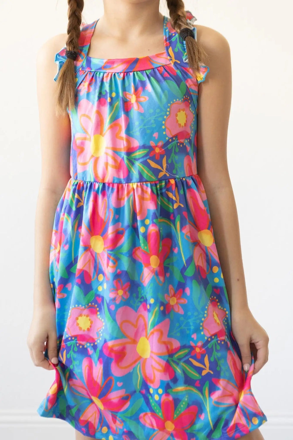 Springing Around Ruffle Cross Back Dress - Mila & Rose ®