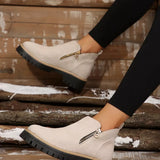 Side Zip Ankle Boots - Trendsi - Flyclothing LLC