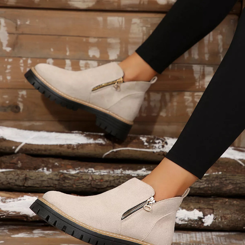 Side Zip Ankle Boots - Trendsi - Flyclothing LLC