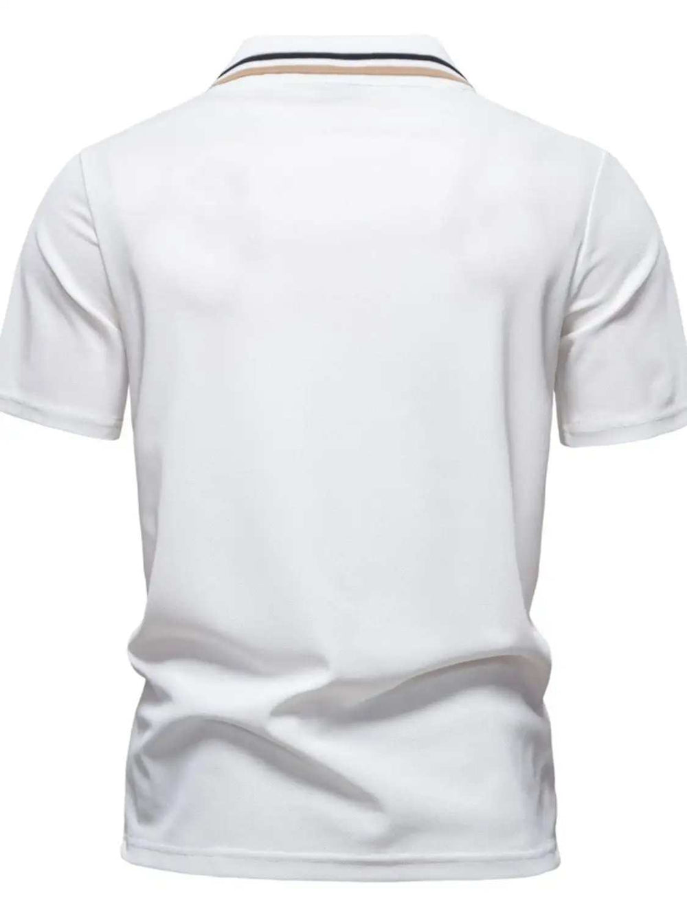 Men's Short Sleeve Collared Neck Striped Polo - Trendsi - Flyclothing LLC