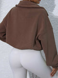 Drawstring Turtleneck Zip Up Long Sleeve Jacket - Trendsi - Flyclothing LLC