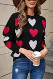 Angel Wings Heart Round Neck Long Sleeve Sweater - Trendsi - Flyclothing LLC