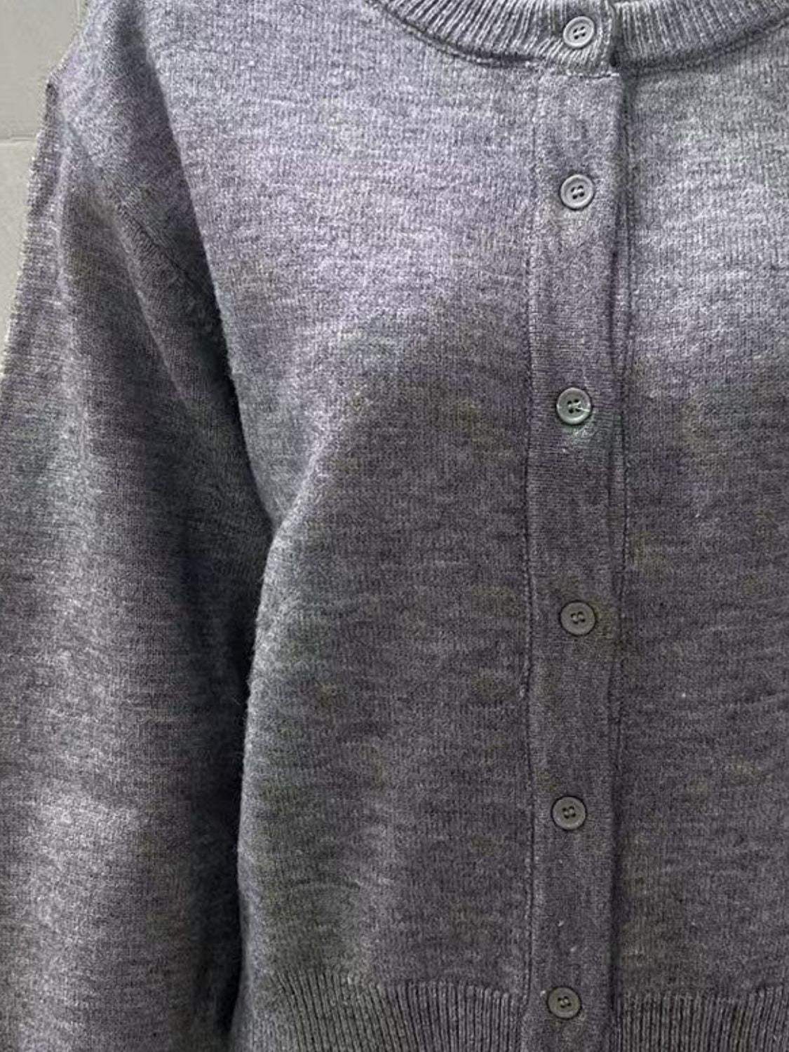 Button Down Long Sleeve Cardigan - Trendsi - Flyclothing LLC