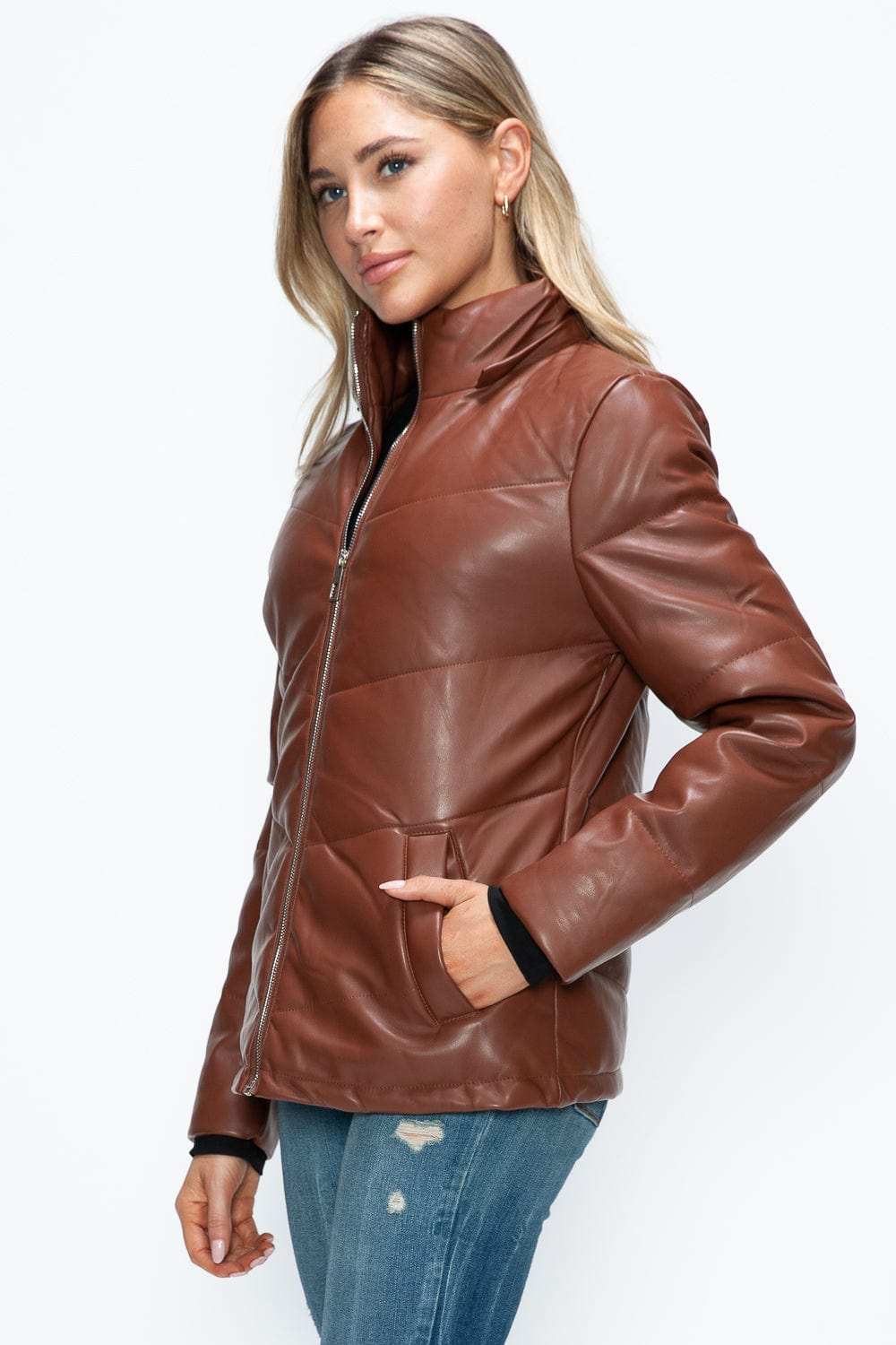 How Dare U Pocketed Zip Up Puffer Jacket with Removable Hood - Trendsi - Flyclothing LLC