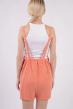 VERY J Sleeveless Double Gauze Overalls with Pockets - Trendsi