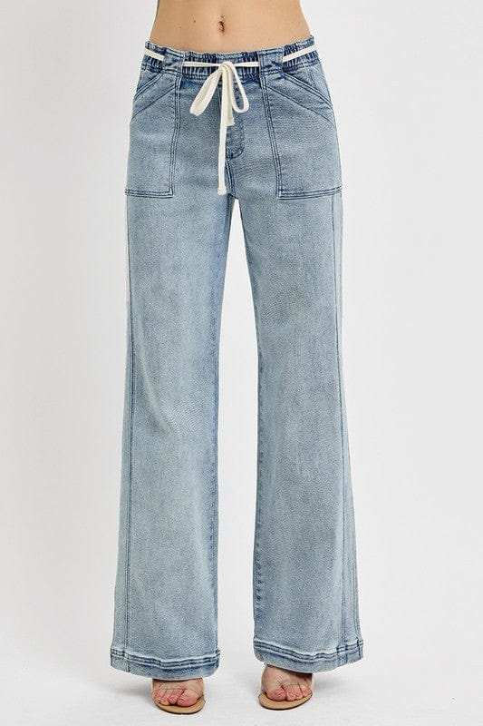 RISEN Full Size Straight Leg Jeans with Pockets Plus Size - Trendsi - Flyclothing LLC