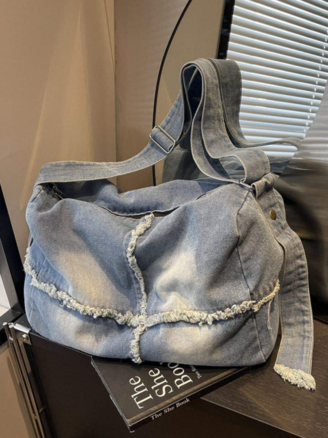Raw Hem Gradient Crossbody Bag - Trendsi - Flyclothing LLC