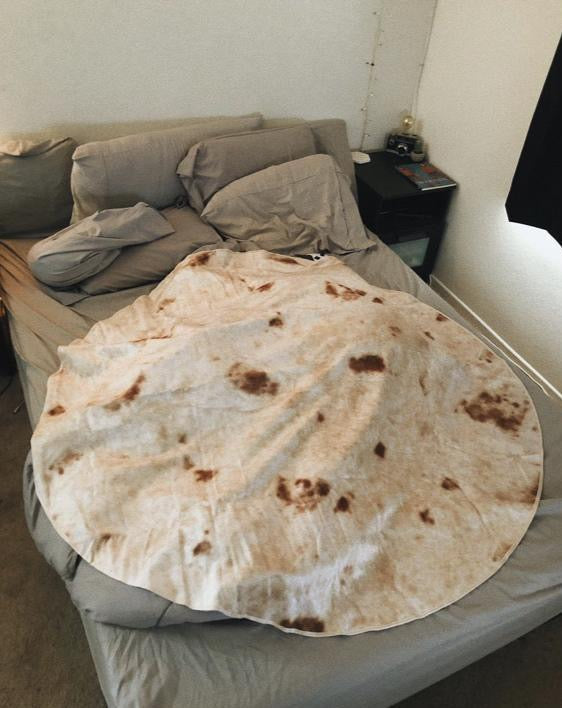 Super Soft Warm Flannel Burrito Blankets 280Gsm Round Shape Airplane Travel Throw Coral Fleece Tortilla Nap Wrap Blankets - My Store - Flyclothing LLC