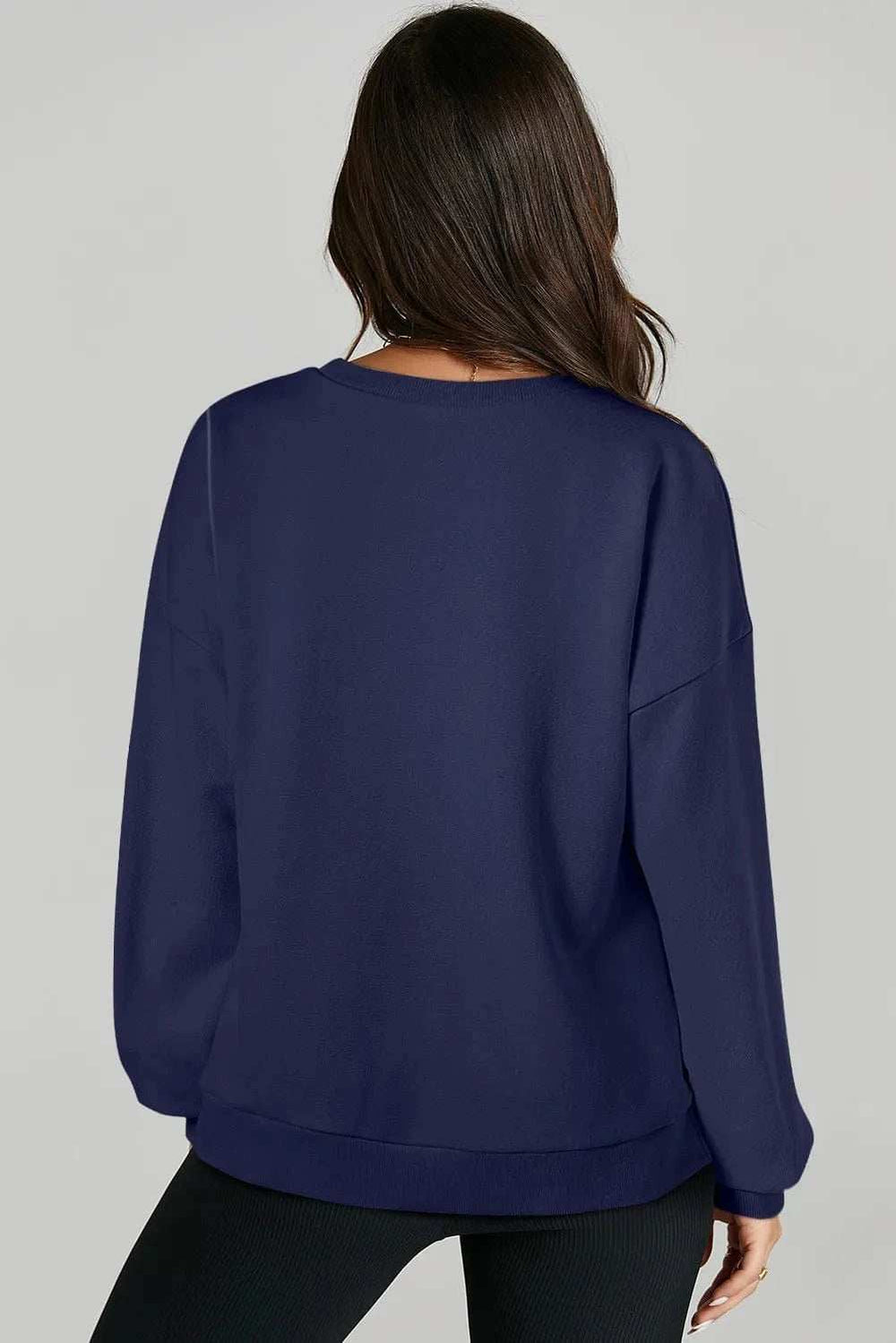 High-Low Round Neck Long Sleeve Sweatshirt - Trendsi - Flyclothing LLC