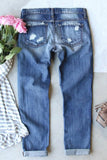 Distressed Skeleton Pattern Jeans with Pockets - Trendsi
